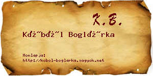 Köböl Boglárka névjegykártya