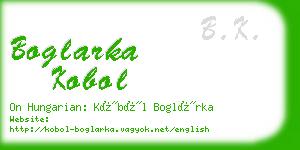 boglarka kobol business card